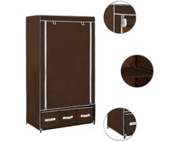 Kledingkast | Opbergkast | Garderobekast 87x49x159 cm stof bruin