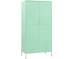 Kledingkast | Opbergkast | Garderobekast 90x50x180 cm staal mintkleurig