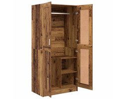 Kledingkast | Opbergkast | Garderobekast met plank Oudhout 82,5 x 51,5 x 180 cm Bewerkt hout
