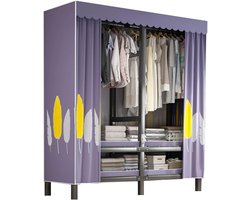 Kledingkast Opbergkast - Garderobekast Opberger - Kleding Opbergen - Dubbellaags Gaas Compartiment - 126x50x180 cm - Paars