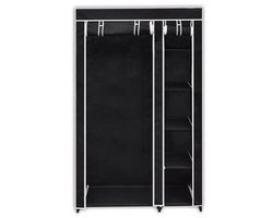 Kledingkast | Opbergkast | Garderobekast opvouwbaar 110x45x175 cm zwart