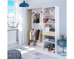 Kledingkast - Opbergkast Linnenkast - Kleding Opbergen - Modern Design - 158 x 187 cm - Wit Eiken