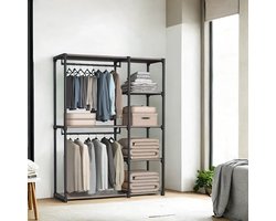 Kledingkast - open - met kledingroedes - 43 x 124 x 182 cm - taupe