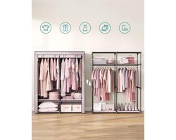 Kledingkast – Opvouwbaar – 2 kledingroedes – Lavendel lila