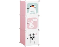 Kledingkast Organizer - Garderobe Kast - Kleding Opbergen - Eenvoudige Montage - 39X37X111CM - Roze