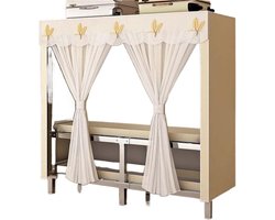 Kledingkast Organizer - Garderobe Kast - Kleding Opbergen - Met Dekselvakken - 80x50x172cm - Geel