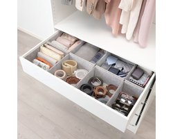 Kledingkast Organizer Set – 8-delig – Geschikt voor IKEA kasten (PAX 100, PLATSA, ELVARLI, BRIMNES, HEMNES) – Flexibel ladeverdeler & opbergsysteem voor kleding en accessoires (sokken, ondergoed, riemen) – 90×54×12 cm