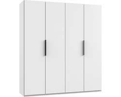 Kledingkast Oss - Hout - Wit - 200x216x58 cm (BxHxD)