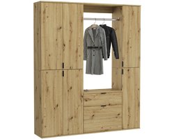Kledingkast Projekt X Emob - Artisan Oak - 152x193x34 Cm - Modern