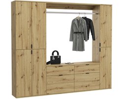 Kledingkast Projekt X Emob - Artisan Oak - 212x193x34 Cm