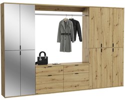 Kledingkast Projekt X Emob - Artisan Oak - 273x193x34 Cm - Spiegel