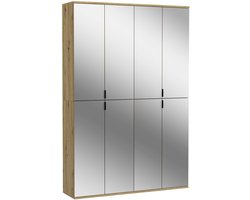 Kledingkast Projekt X Emob - Artisan Oak & Spiegel - 122x193x34 Cm - Modern