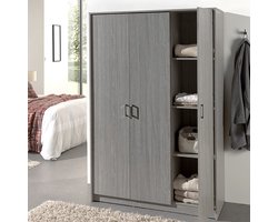 Kledingkast 'Ray' 3 Deuren Grijze Eik