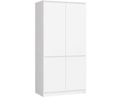 Kledingkast S90 met 4 Deuren / AKORD Furniture Factory / Wit / Moderne / 180x90x51 cm
