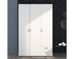 Kledingkast Salvador 3 deuren & 2 laden - wit