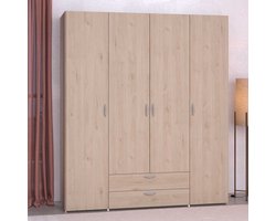 Kledingkast Salvador 4 deuren & 2 laden - Jackson eik