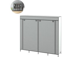 Kledingkast - Slaapkamer - Kledingkasten - Ladekasten - Commode - Organizer - Massief -Grijs
