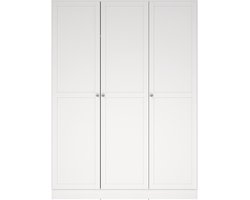 Kledingkast Slaapkamer Wit - 3-deurs - MDF - 147x62x200cm - Giga Living