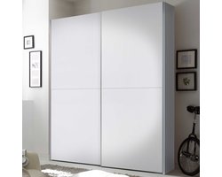 Kledingkast Tiempo 170x59x195cm met twee deuren - wit - Emob - Kledingkast - Wit - Spaanplaat