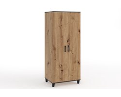 Kledingkast Vanessa Garderobekast Multifunctionele kast Hoge kast Slaapkamer 2 deuren Scharnierende deuren