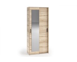 Kledingkast Vanessa I 90 cm Garderobe Kast Spiegel Slaapkamer Jeugdkamer (sonoma)