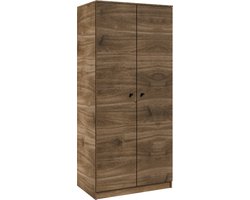 Kledingkast Wilma Garderobe Kast Multifunctionele kast Hoge kast Slaapkamerkasten Houten woonkamerkast Kleur: Brandy Castello