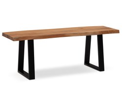 Kledingkastbank Acacia - Halbank - Garderobebank - Licht goudbruin - Modern design - Trapeziumvormige poten