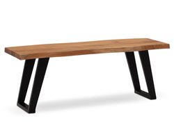 Kledingkastbank Acacia - Halbank - Garderobebank - Licht goudbruin - Modern design - U-vormige metalen poten