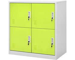 Kledingkasten Set - Opbergkasten Metaal - Spullen Opbergen - Met Slot en Sleutel - 90x45x92 cm - Lichtgrijs Groen