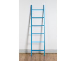 Kledingladder - Handdoekhouder - Orde Creëren - Handgemaakt Massief Hout - 171 x 47 cm - Blauw