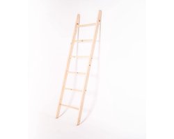 Kledingladder Hout - Handdoekhouder - Badkamer Slaapkamer - Handgemaakt Duitsland - 171 x 47 x 5.5 cm - Blauw