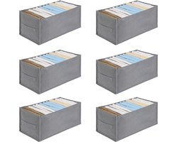 Kledinglade Opbergers - Garderobe Organizers - Kleding Sorteren - Met Handgrepen - 12 Vakken - Grijs