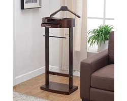 Kledingrek Butler - Kledinghouder Meubel - Kleding Organiseren - Massief Hout Constructie - 107x43x33.5 cm - Walnoot