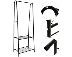Kledingrek - Kledingstandaard - Rek voor Kleren - Klerenrek Metaal Zwart - Garderoberek - Klerenkast - Kleren Ophangen