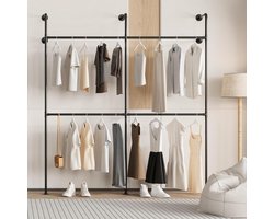 Kledingrek - Open Garderobe - Ruimte Besparen - Zwaar Belastbaar - 203 x 220 cm - Zwart