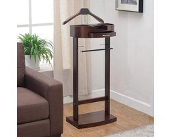 Kledingrek Valet - Meubel Butler - Kleding Organiseren - Hout en Metaal - 107 cm - Mahonie