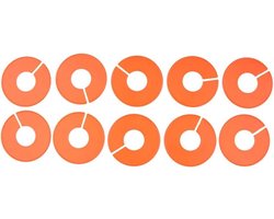 Kledingrek Verdelers - Kast Organizers - Kleding Sorteren - Zelf Beschrijfbaar - 10 Stuks - Oranje