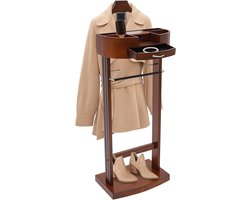 Kledingstandaard Hout - Butler Meubel - Kleding Opbergen - Met Lade en Broekhanger - 43 x 33.5 x 107 cm