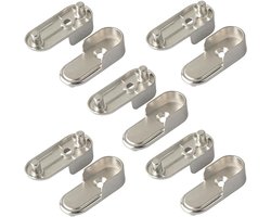 Kledingstang houder set van 10 stuks, metalen wandmontage accessoires voor kledingrails en kastorganizers