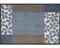 Kleen-Tex Deurmat Wash&Dry Florita Grey - 40 x 60cm