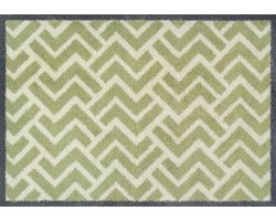 Kleen-Tex Turtle Wasbare Deurmat - Herringbone Green - 60 x 85cm