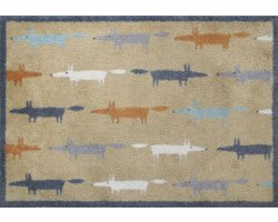 Kleen-Tex Turtle Wasbare Deurmat - Running Mr Fox Multi - 60 x 85cm