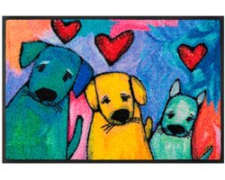 Kleen-Tex Wash+Dry Design Wasbare Deurmat - Doggies - 40 x 60cm