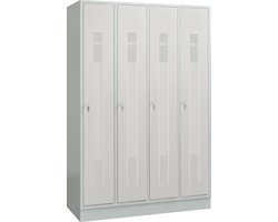 Kleerkast met 4 geperforeerde grijze deuren MW Tools KL40G
