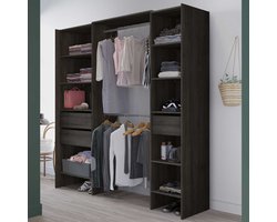 Kleerkast Mimi 7 legplanken, 3 lades en 2 kledingroedes-Waterford eik