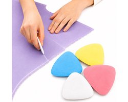 Kleermakerskrijt Set 10 Stuks – Uitwasbare Stofmarkers voor Naaien, Quilten & Patronen Tekenen – Stoffenkrijt in Wit, Geel, Blauw en Roze