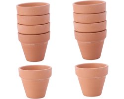 Klei Potten - Mini Bloempotten - Planten Kweken - Met Drainagegat - 10 Stuks - Rood Aardewerk