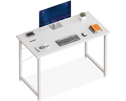 Klein bureau, 100 x 48 cm, computertafel, bureau, klein, wit, werkkamer, hout, pc-tafel, kantoortafel voor thuis, kantoor
