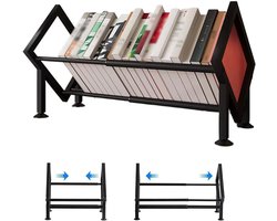Klein bureau - Element - Boekenplank - Minischap - Uitschuifbare Metalen Tafelplank - Ruimtebesparend - Boekenorganizer voor Kinderbureaus -Kantoren en Woonruimtes - Zwart