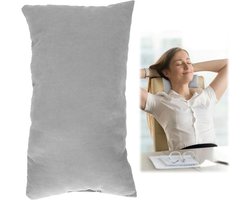 Klein Kussen 28 x 17.8 cm, Zacht en Ademend Reiskussen, Perfect voor Naps en Ondersteuning van Nek, Pols en Knieën (Grijs)